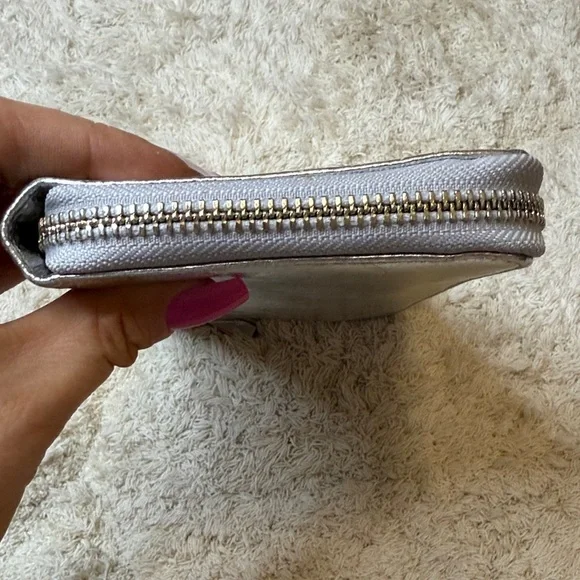 Tory Burch Metallic Leather Continental Zip Around Wallet